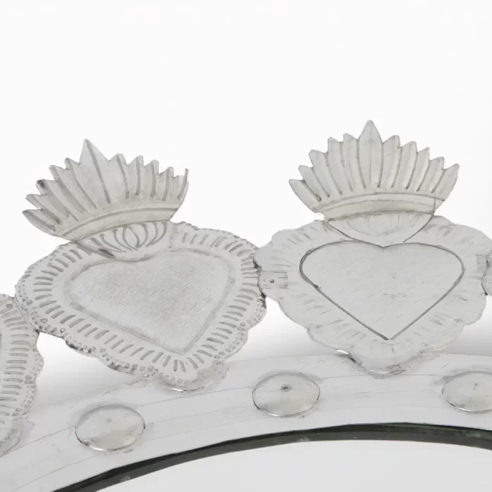 Mirror with Tinplate Hearts 56 cm