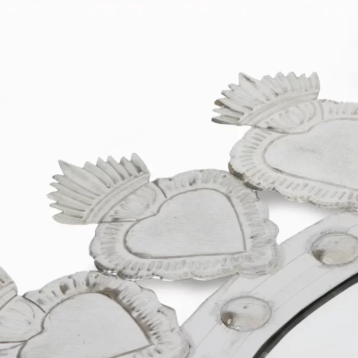Mirror with Tinplate Hearts 56 cm