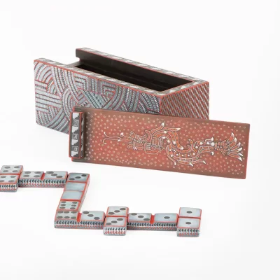 Dominoes Feathered Serpent with alebrije design