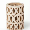 Openwork clay candle holder