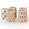 Openwork clay candle holder