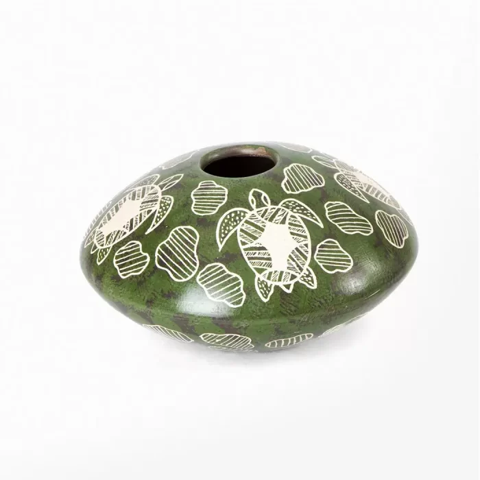 Mata Ortíz ceramic pot "Green turtle".
