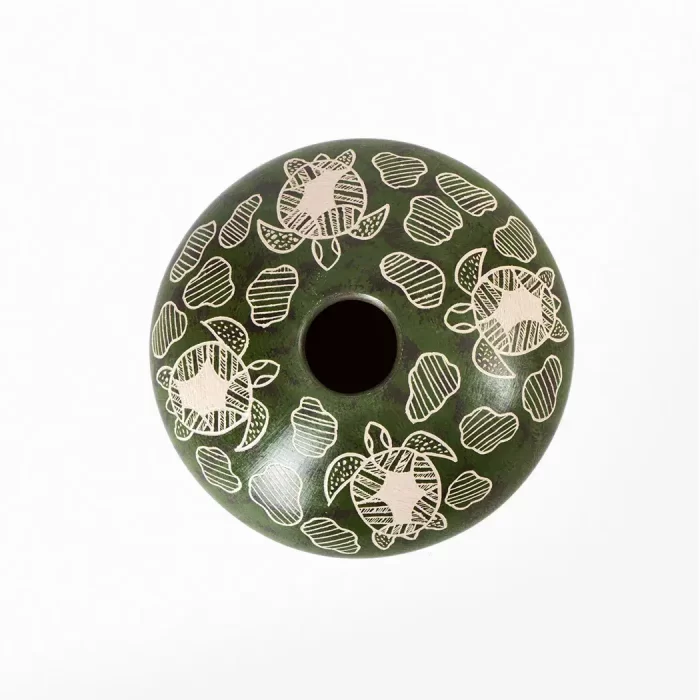 Mata Ortíz ceramic pot "Green turtle".