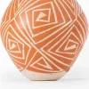Mata Ortíz tall orange ceramic pot