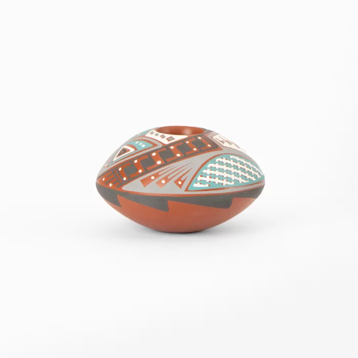 Portavela chico de cerámica Mata Ortiz multidiseño