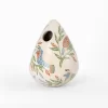 Ceramic honeycomb pot with multicolored design of birds and insects
