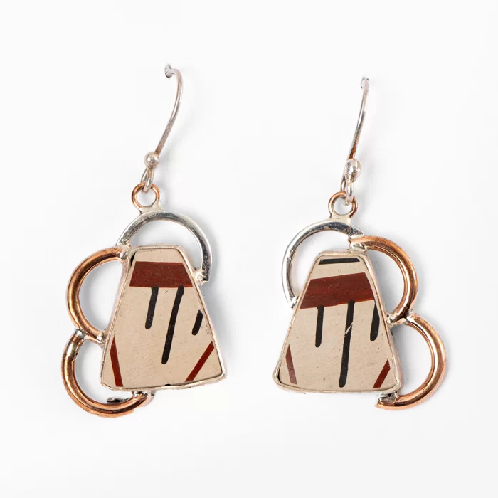 Pair of Paquimé copper earrings