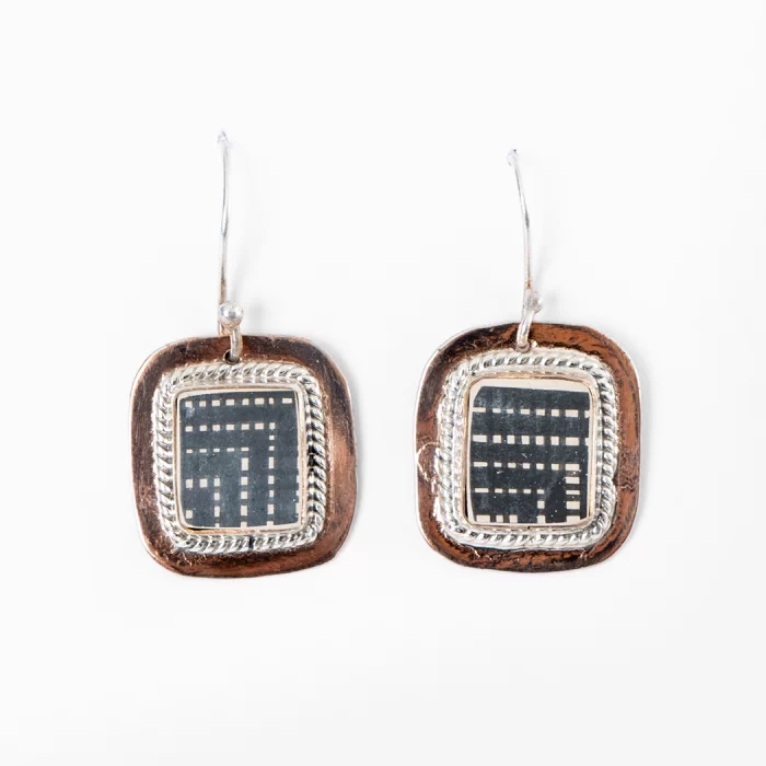 Pair of Paquimé copper earrings