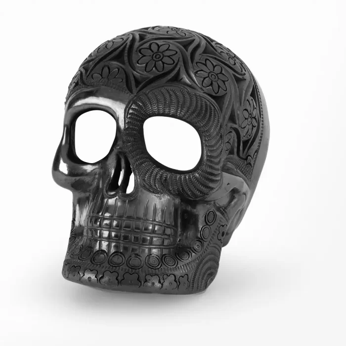 Cráneo Barro Negro para Pared