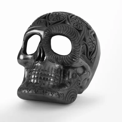 Black Mud Skull for Wall