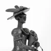 Black clay catrina with alcatraces