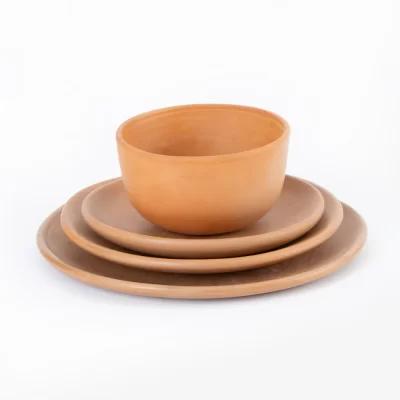 Servicio de 4 piezas en barro terracota