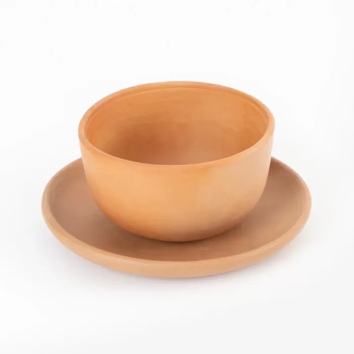 Vajilla de barro terracota, 16 piezas para 4 personas