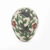 Mata Ortiz elongated ceramic pot with flower and hummingbird design