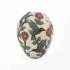 Mata Ortiz elongated ceramic pot with flower and hummingbird design