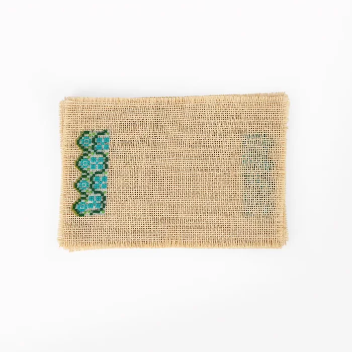 Set of 6 Sisal placemats with embroidery