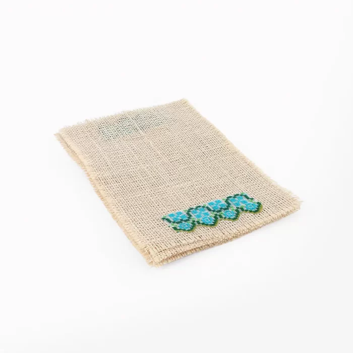 Set of 6 Sisal placemats with embroidery
