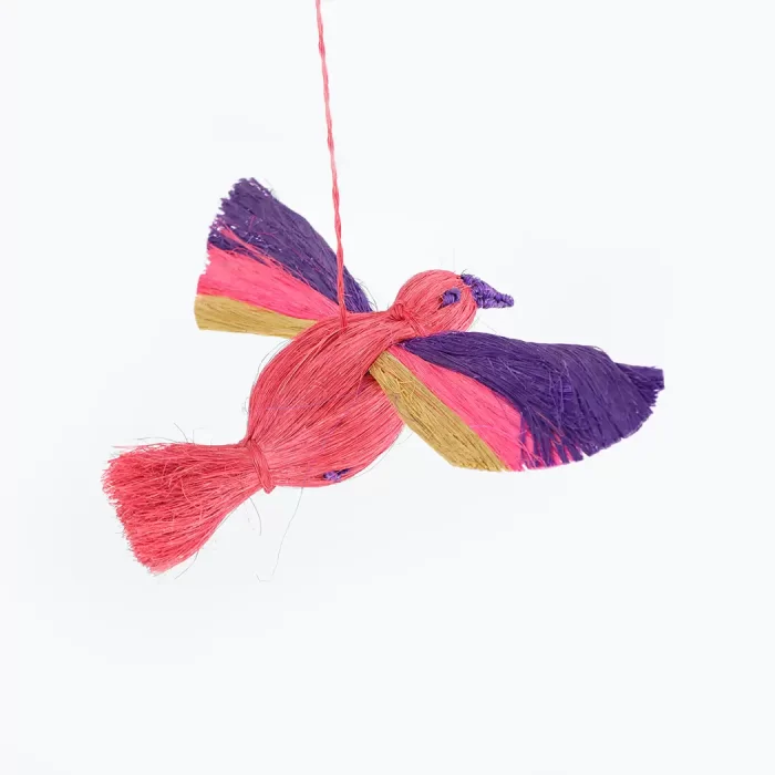 Colorful sisal birdie