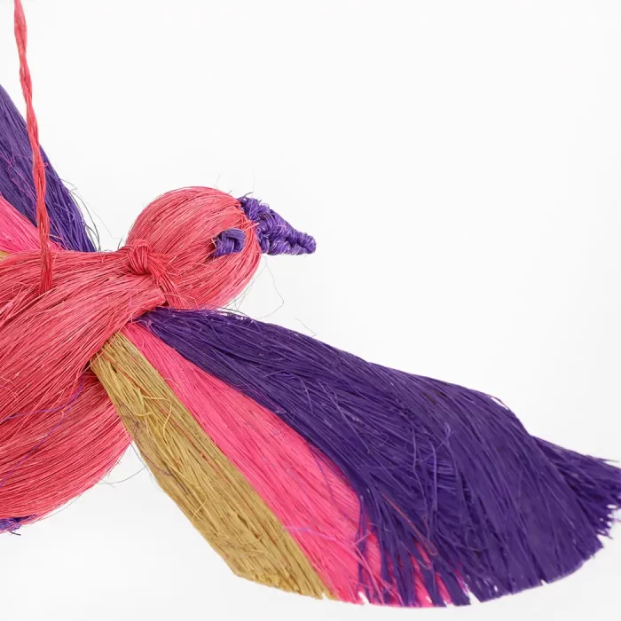 Colorful sisal birdie