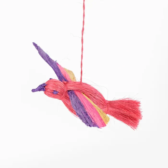 Colorful sisal birdie