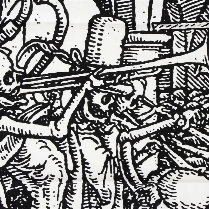 Ecru bandana with design "The Dance of Death: bones of all men".