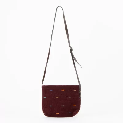 Wool bag with long handle.