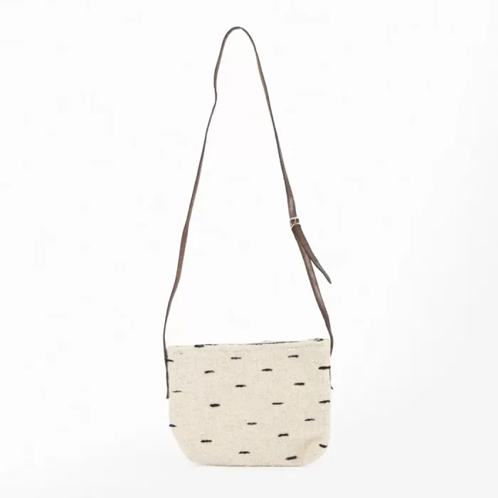 Wool bag with long handle.