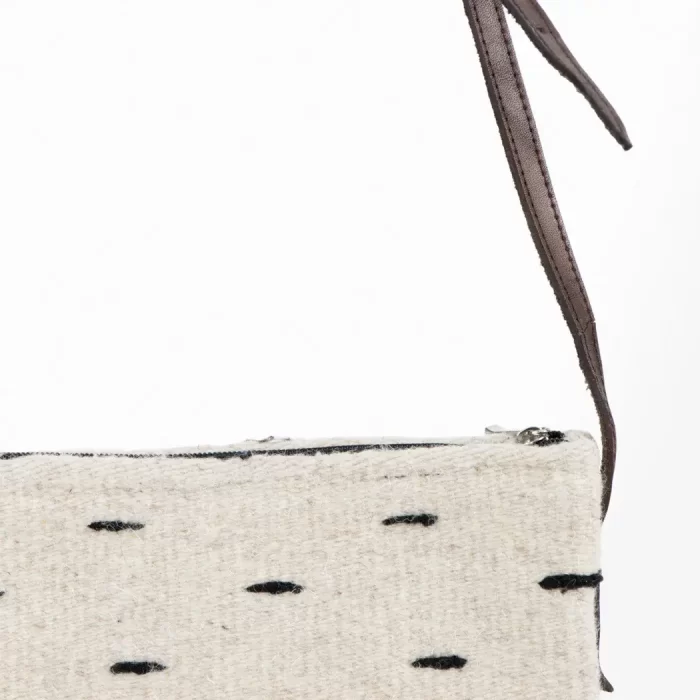 Wool bag with long handle.