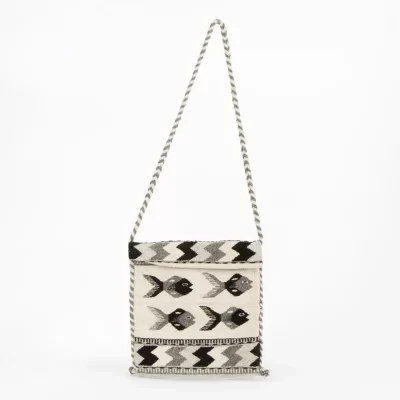 Wool bag with fish design