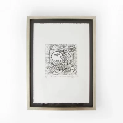 "My heart in two halves split"