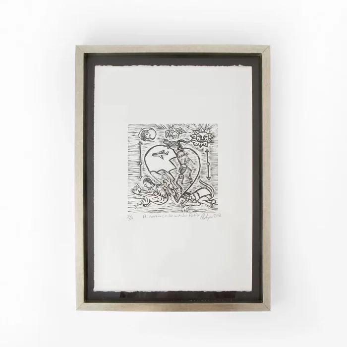 "My heart in two halves split"