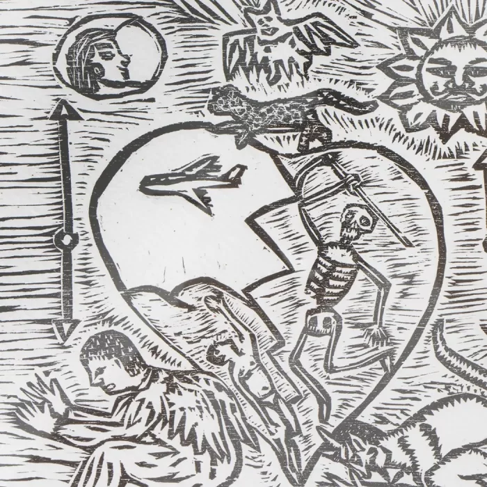 "My heart in two halves split"