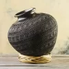 Large Handmade Black Mud Handmade Pitcher