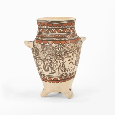 Mini painted earthenware jar