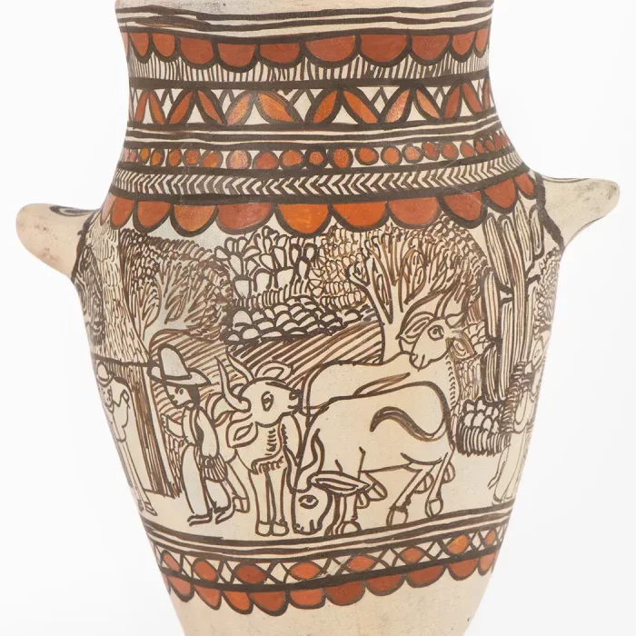 Mini painted earthenware jar