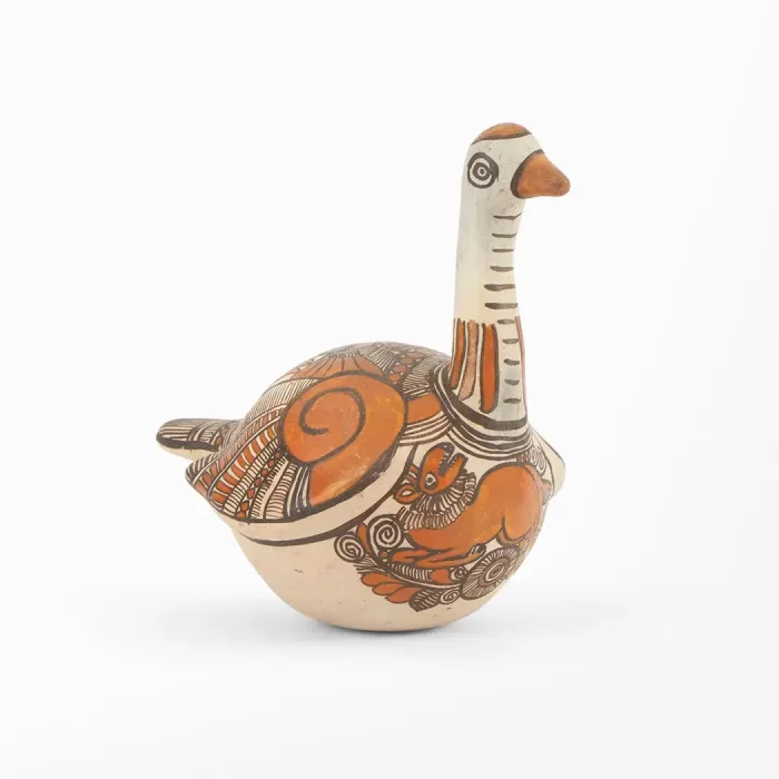 Small painted clay dove