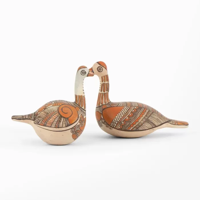 Small painted clay dove