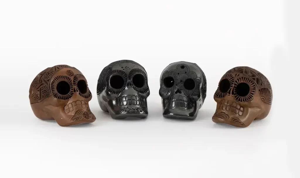 Black clay skulls