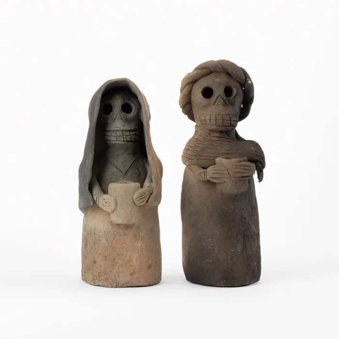 Calaca with rebozo and braid