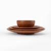 4 piece black clay tableware