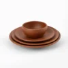 4 piece black clay tableware