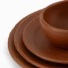 4 piece black clay tableware