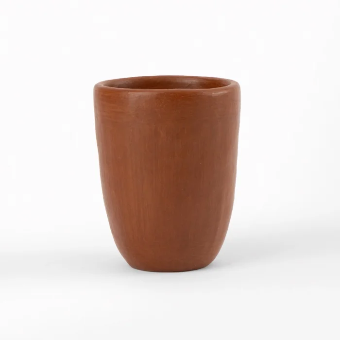 Red clay water glass