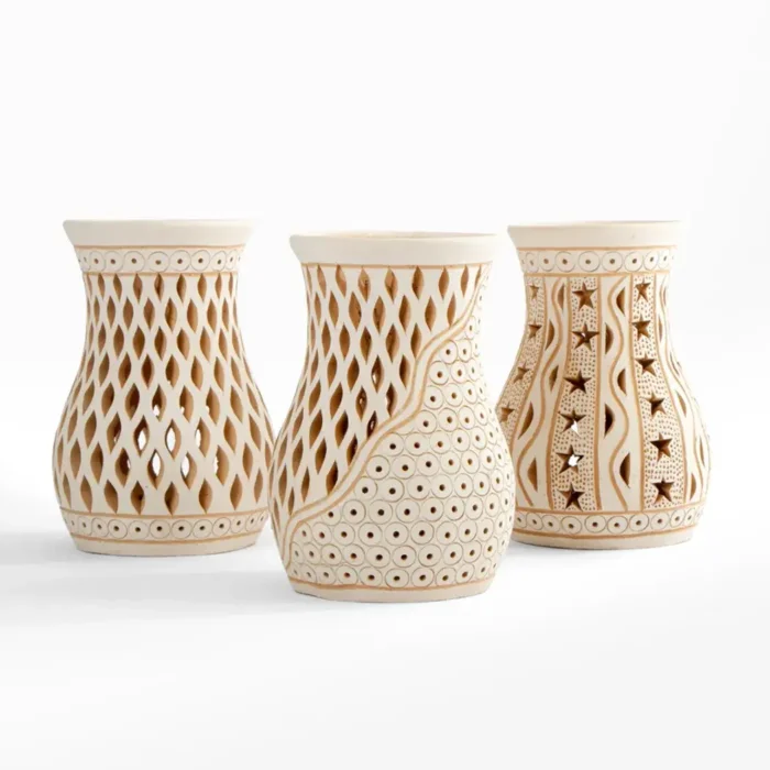 Vase "Volcano" of openwork clay