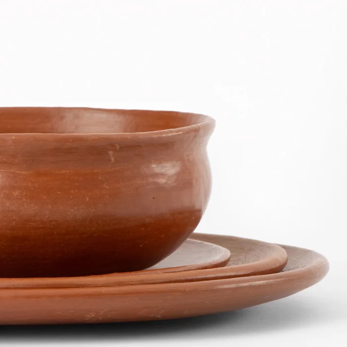 Double burnt red earthenware crockery