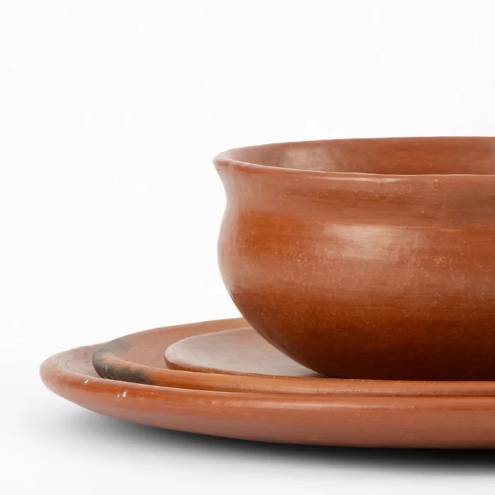 Double burnt red earthenware crockery