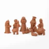 Red clay nativity scene