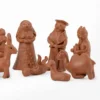 Red clay nativity scene