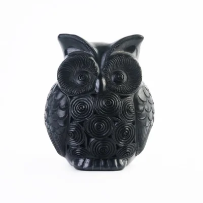 Owl, Black Clay Handicraft