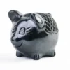 Black Clay Pig Piggy Bank - Small Size